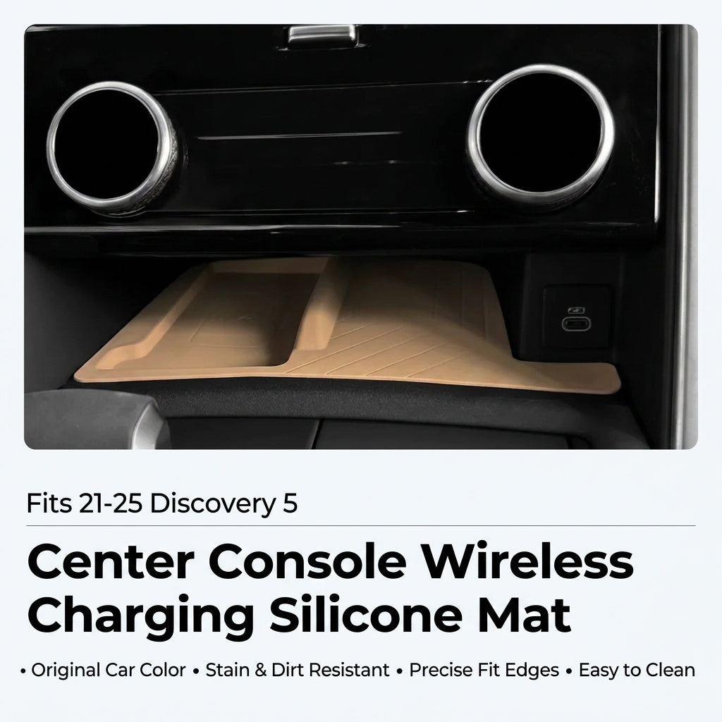 Product photo of Land Rover Discovery 5 Center Console Wireless Charging & Cup Holder Silicone Mat (2021–2026)