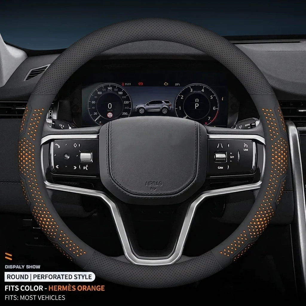 Additional product photo of Land Rover Defender, Range Rover & Discovery 5 Ultra-Thin Perforated Leather Steering Wheel Cover