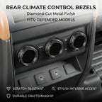 Additional product photo of Defender 90/110/130 Console AC & Volume Dial Knob Accent Rings (2020–2026)