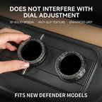 Product photo of Defender 90/110/130 Console AC & Volume Dial Knob Accent Rings (2020–2026)