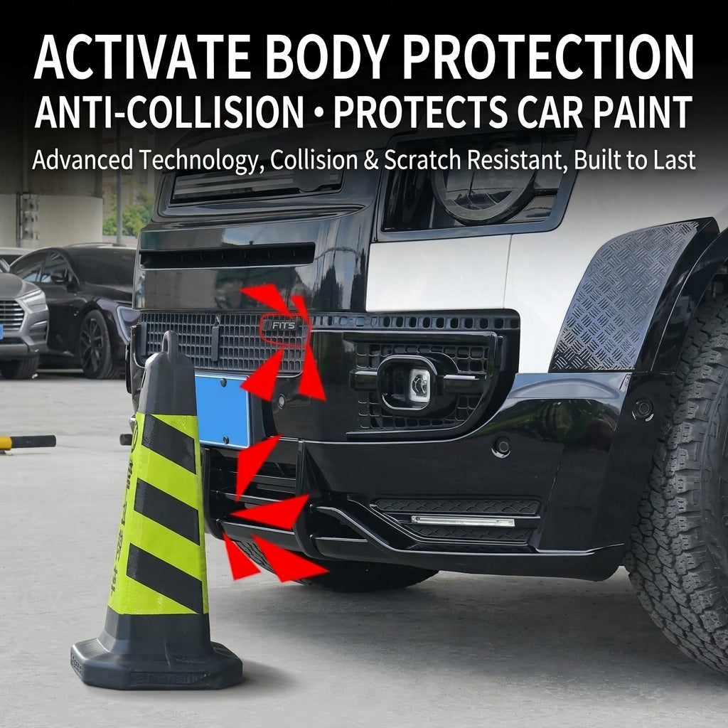 Additional product photo of Defender 90/110/130 LED Front Bumper Lip Spoiler - Gloss Black (2020–2026)
