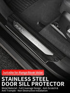 Product photo of 17-26 Range Rover Velar Stainless Steel Door Sill Protector Threshold Trim