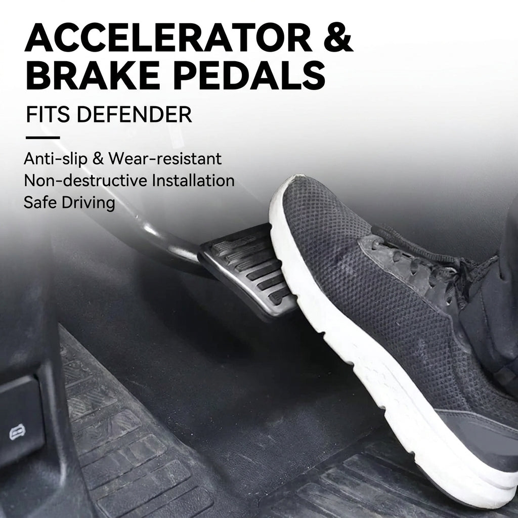 Product photo of Defender 90/110/130 Non-Slip Aluminum Brake & Gas Pedal Set (2020–2026)