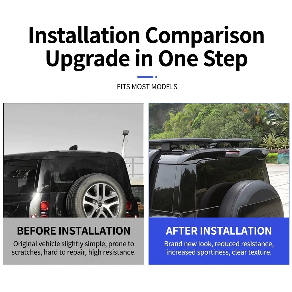 Additional product photo of Defender 90/110 Carbon Fiber Style Rear Roof Spoiler Aero Wing (2020–2026)