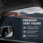 Compatible with 2020-2026 Defender 110/90/130 Window Rain Shields, Bright Black